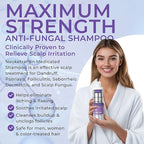 Anti Fungal Shampoo for Men & Women | Anti Dandruff, Medicated, Folliculitis Shampoo for Dry Scalp, Psoriasis, Ringworm | for Itchy, Flaky & Irritated Scalp | No Paraben & Sulphate | w/Scrubber Brush