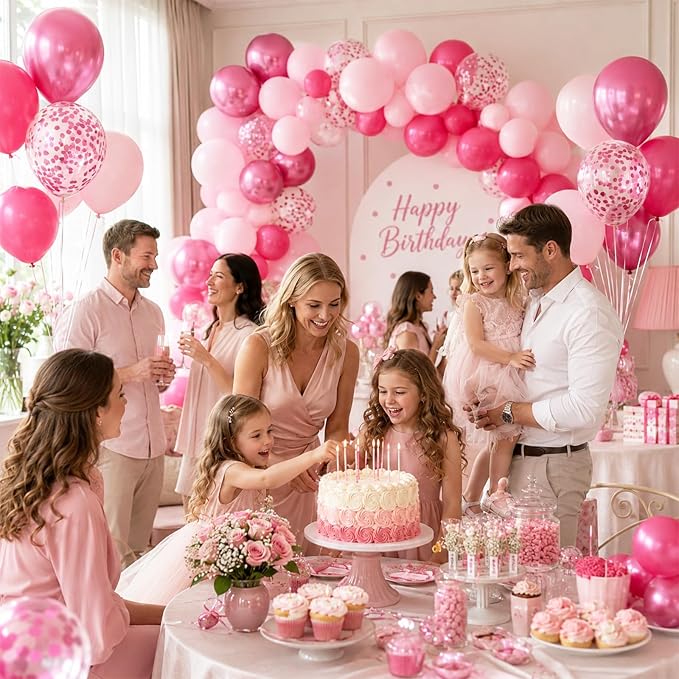 Paready Hot Pink Balloons Set - Image 4