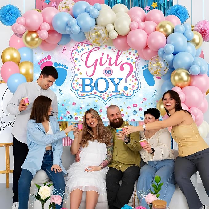 Baby Gender Reveal Decorations, Boy or Girl Gender Reveal Backdrop Party - Image 6