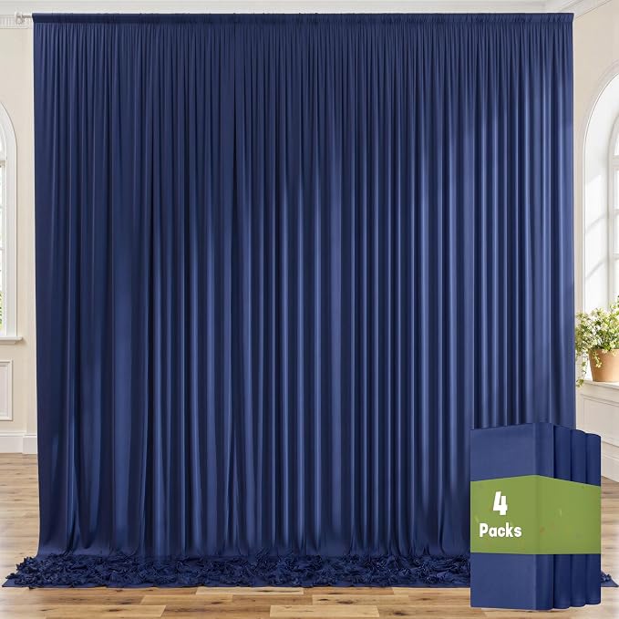 20ftx10ft Wrinkle Free Navy Blue Backdrop Curtains by ENJOYYOURPARTY
