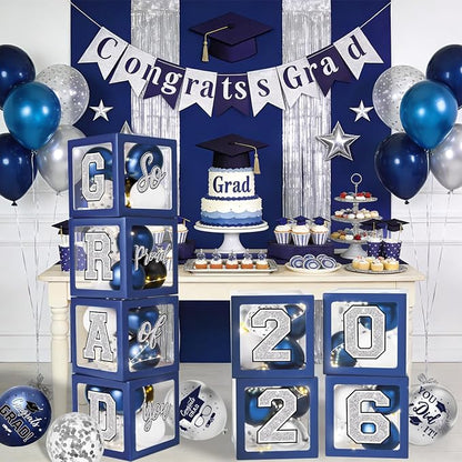 Navy Blue and Silver Graduation Decorations 2026 - Image 6