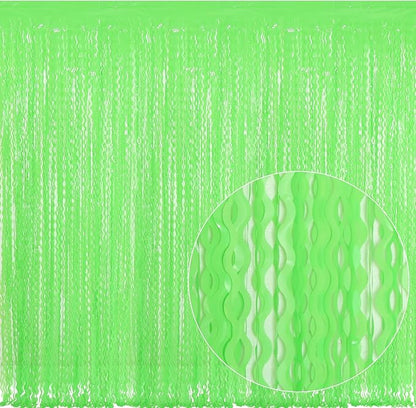 4 Pack Wavy Green Tinsel Backdrop Curtain by CYLMFC