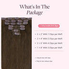 GOO GOO Clip in Hair Extensions Real Human Hair, Remy Human Hair Extensions Clip ins for Women, Natural Human Hair, 16inch 120g 7 Pcs, #4H Light Chocolate Brown