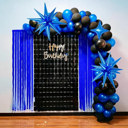 Blue and Black Balloons, 12inch Dark Blue Black Balloons, Confetti Latex Balloon - Image 5