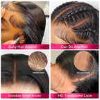 Real HD Lace Wig 13x6 Full Lace Frontal Wig 220% Density Body Wave HD Transparent Lace Front Wigs Virgin Human Hair Wigs Pre Plucked with Baby Hair 28 inch