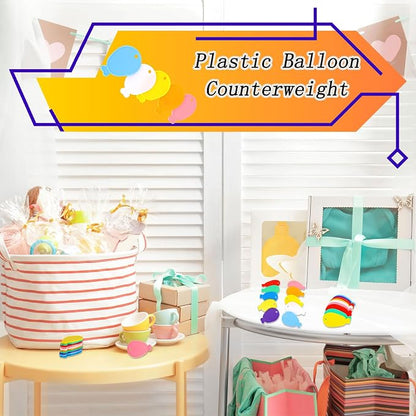 91 Pcs Plastic Balloon Weights Colorful Balloon Shaped Weights Heavy Balloon - Image 3