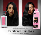 Hair Dye Shampoo Black – 2-in-1 Shampoo Color Hair Dye for Quick Gray Coverage – Semi Permanent Hair Color for Men and Women – 500ml