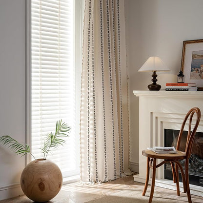 Sutuo Home Boho Curtains 84 Inches Long, Light Filtering Country Semi Blackout - Image 2