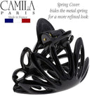 Camila Paris CP853 French Hair Clip for Women Thick Hair for Long Curly Wavy Hair, Black, Girls Hair Claw Clips Fashion Styling Hair Accessories for Women, Strong Hold No Slip Grip, Made in France