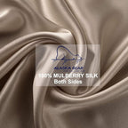 ALASKA BEAR Silk Pillowcase for Hair and Skin, 100% Mulberry Silk Pillow Cases Queen Size for Bliss Sleep with Random Color Scrunchy Gift Set Better Than Poly Satin, 1pc,Taupe