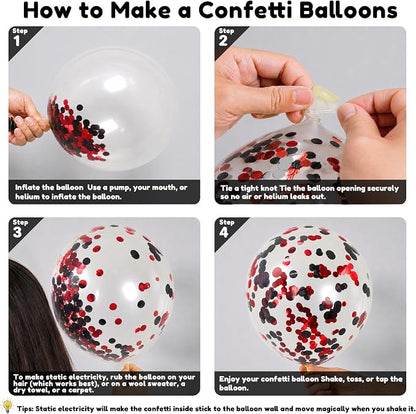 Black White Red Balloons, Baby Shower, Anniversary, Graduation, Wedding Party - Image 4