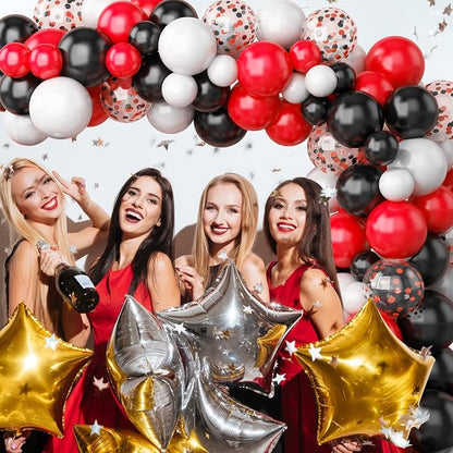 130PCS Red Black White Balloon Garland Arch Kit, 12 10 5 inch Red and Black - Image 7