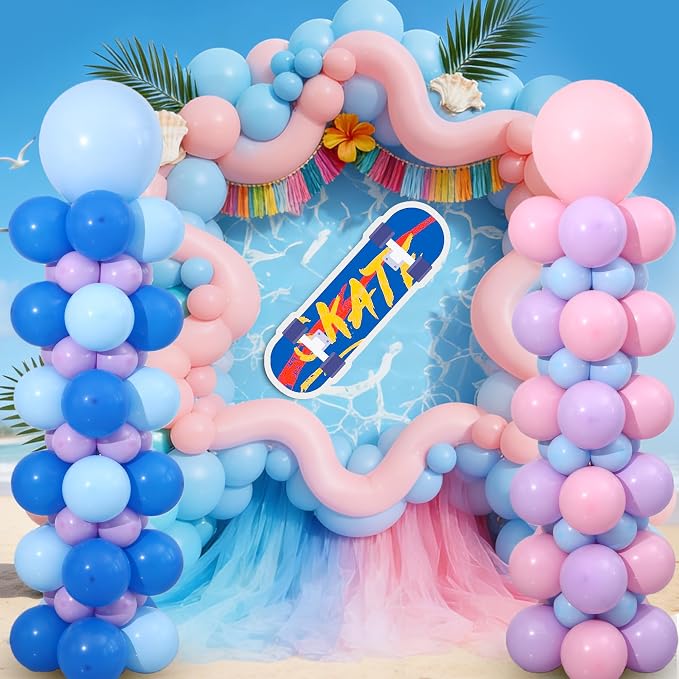 Blue Pink and Purple Balloon Column Stand Kit Set of 2 - Image 9