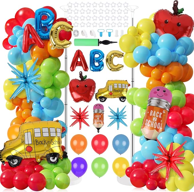 2 Sets Back to School Decorations Adjustable Balloons Column Stand Kit by Unknown