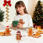 Original Italian Designed Mini Hair Claw Clips for Women- CHRISTMAS Gingerbread Men, Premium Acetate Small Claw, Non Slip Cute Hair Clips for Women with Gift Box