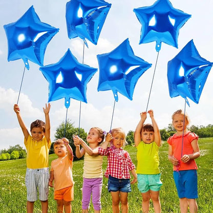 20 Pcs Star Balloons, 18 Inch Blue Star Foil Balloons, Stars Shaped Balloon - Image 4