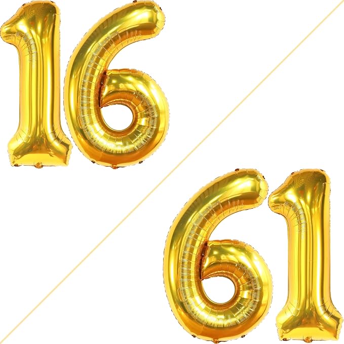 KatchOn Gold 16 Balloon Numbers 40 Inch | Gold Number 16 Balloons - Image 2