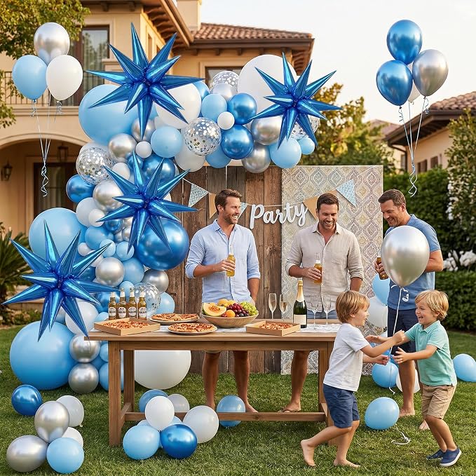 22/27 Inch Blue Star Balloons, Cone Spike Balloon, Aluminum Foil Balloon - Image 6