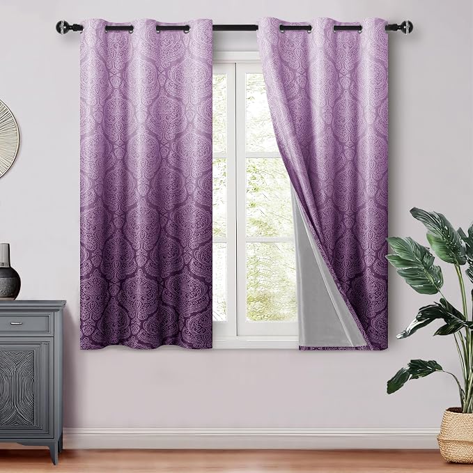 DWCN 100% Blackout Curtains for Bedroom 54 Inch Long by DWCN