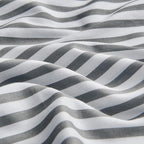 JELLYMONI 100% Natural Cotton Plaid Standard Pillowcases Set, 2 Pack Dark Gray with White Stripes Pattern Printed Pillow Covers with Envelope Closure(Pillows are not Included)