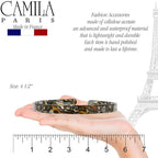 Camila Paris CP2005 French Headband for Women, Handmade Onyx, Strong Hold Grip Women's Hair Band, Ligth and Very Flexible, No Slip and Durable Styling Girls Hair Accessories, Made in France