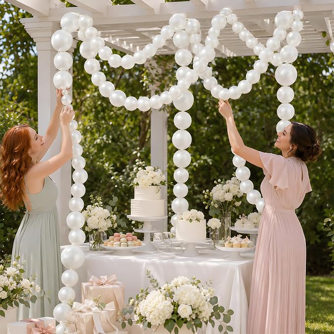 Pearl White Linking Balloons - Image 3