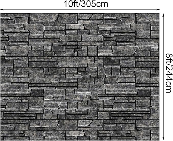VitalCozy 10 x 8 ft Gray Brick Wall Backdrop Fabric Brick Photo Background | - Image 2