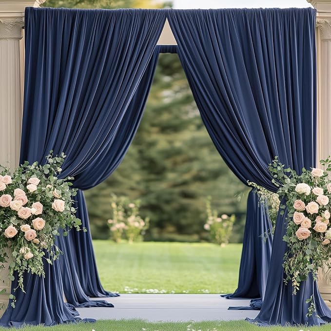 40ft×12ft Wrinkle Free Navy Blue Backdrop Curtain - Image 8