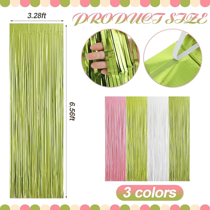 Frienda 4pcs Margarita Party Decorations 6.6ft Fringe Curtains Decorations - Image 2