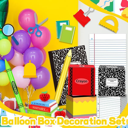 22 Pcs Back to School Balloons Box Sets Include Balloons Box Desktop Ornaments - Image 7