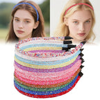 XIMA Crystal Glitter Headbands for Women and Girls, Multi-Color Fashion Hair Accessories, Non-Slip Design Pack of 12