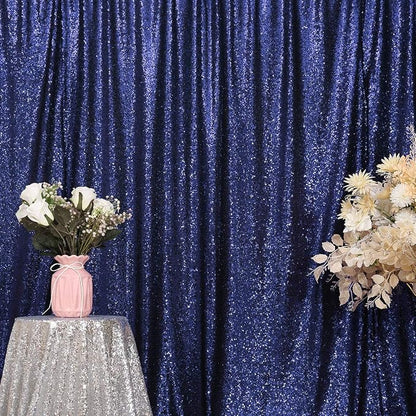 Poise3EHome 6FT x 8FT Navy Blue Sequin Photography Backdrop Curtain - Image 7