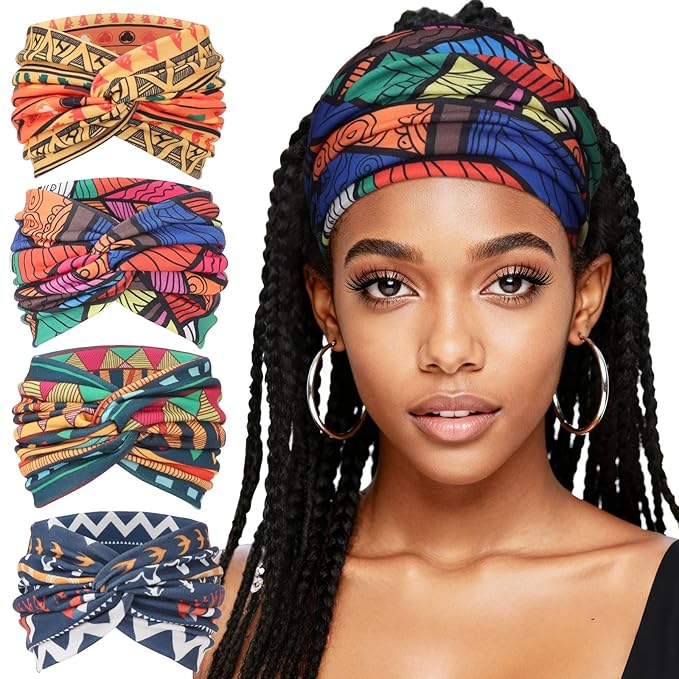 Extra Wide Headbands for Women Large Turban Headband Non Slip Boho Elastic Hairband Hair Twisted Knot Head Bands Accessories