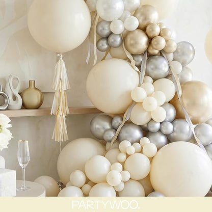 PartyWoo Beige Balloons 152pcs Cream Ivory Color 18 12 10 5 Inch | Balloons - Image 8