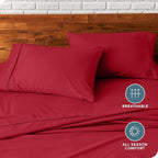 Bare Home Microfiber Pillow Cases - King Size Set of 2 - Cooling Pillowcases - Double Brushed - Red Pillowcases 2 Pack - Easy Care (King Pillowcase Set of 2, Red)