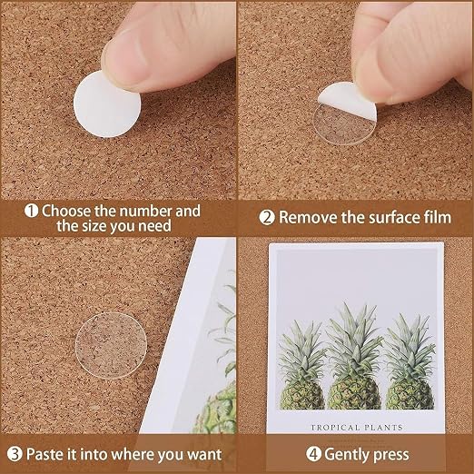 400 PCS Stick Dots Double Sided, 0.4" Clear Removable Sticky Adhesive Mounting - Image 4