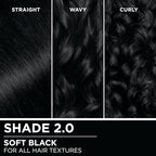 Garnier Hair Color Olia Ammonia-Free Brilliant Color Oil-Rich Permanent Hair Dye, 2.0 Soft Black, 2 Count (Packaging May Vary)