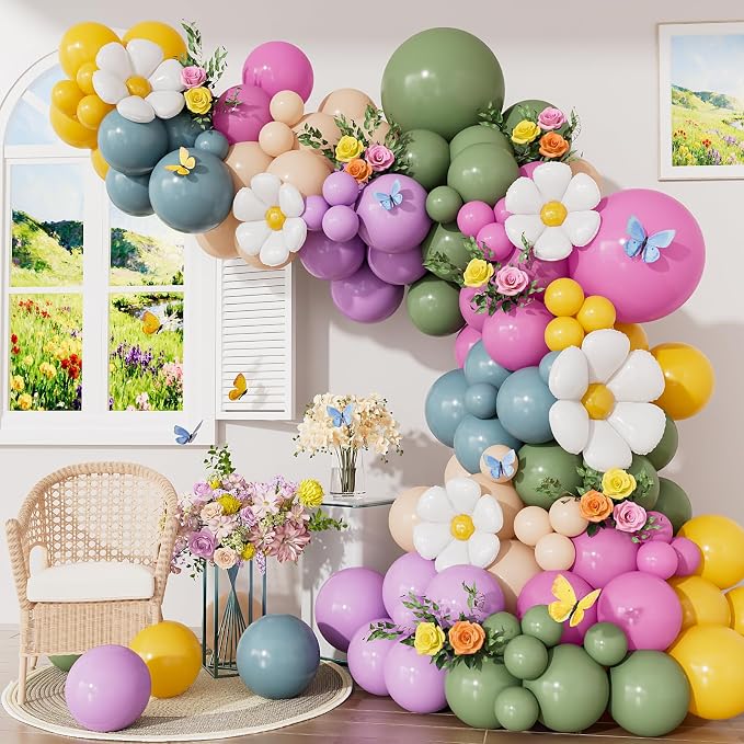 Daisy Balloon Arch Garland Kit, Daisy Birthday, Baby Shower Decor by Haolongfa