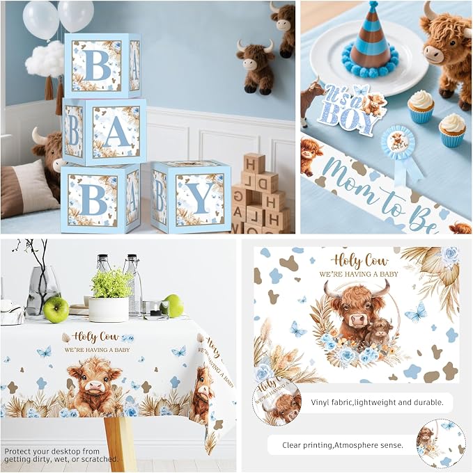Cocomigo 241pcs Highland Cow Baby Shower Decorations, Serves 20 | One-stop easy - Image 2