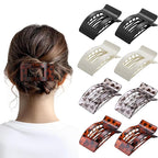 8 Pack French Flat Hair Clips for Women – Large Matte No-Slip Claw Barrettes for Thick & Thin Hair, Strong Hold Styling Accessories (Leopard Black and White)