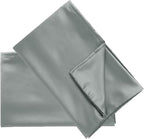 uxcell 2 Pack Silk Satin Pillowcase for Hair and Skin, Cool, Silky, Soft Breathable Pillow Cases Queen Size 20x30 Inch Sateen Pillowcase Grey with Envelope Closure