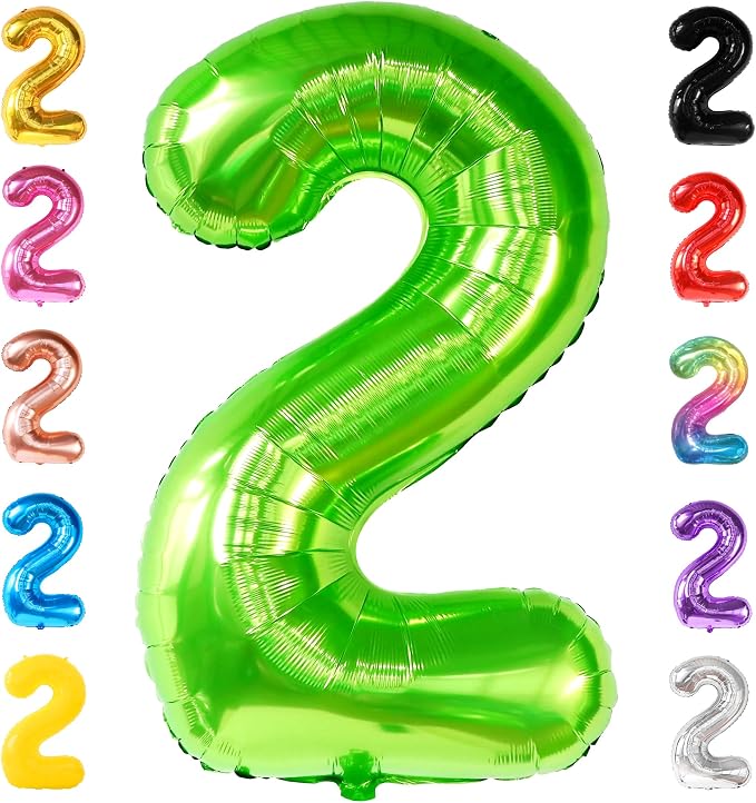 KatchOn Light Green 2 Balloon Number 40 Inch | Green Number 2 Balloon by KatchOn