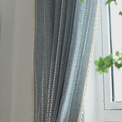 Sutuo Home Boho Curtains Striped Embroidery - Image 8