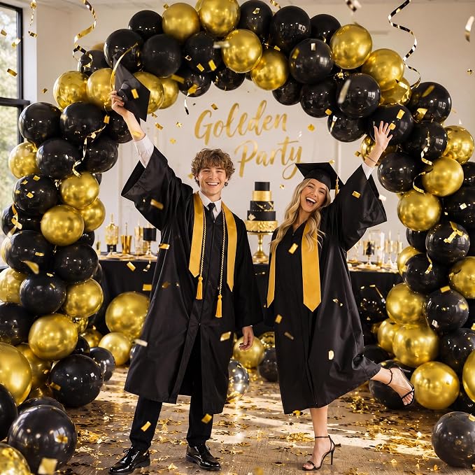 Black and Gold Balloons, Metallic Gold Balloon - Image 7