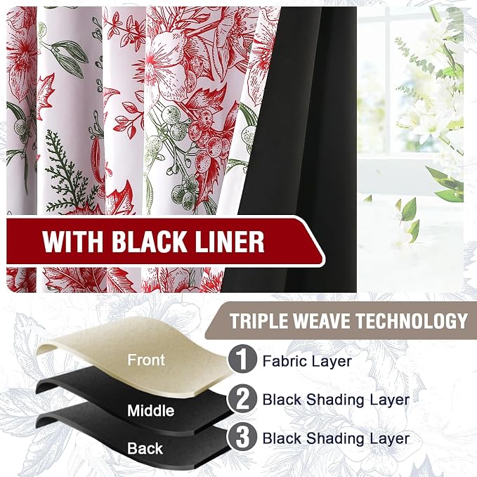 H.VERSAILTEX Christmas 100% Blackout Curtain Thermal Insulated Bedroom Curtains - Image 6