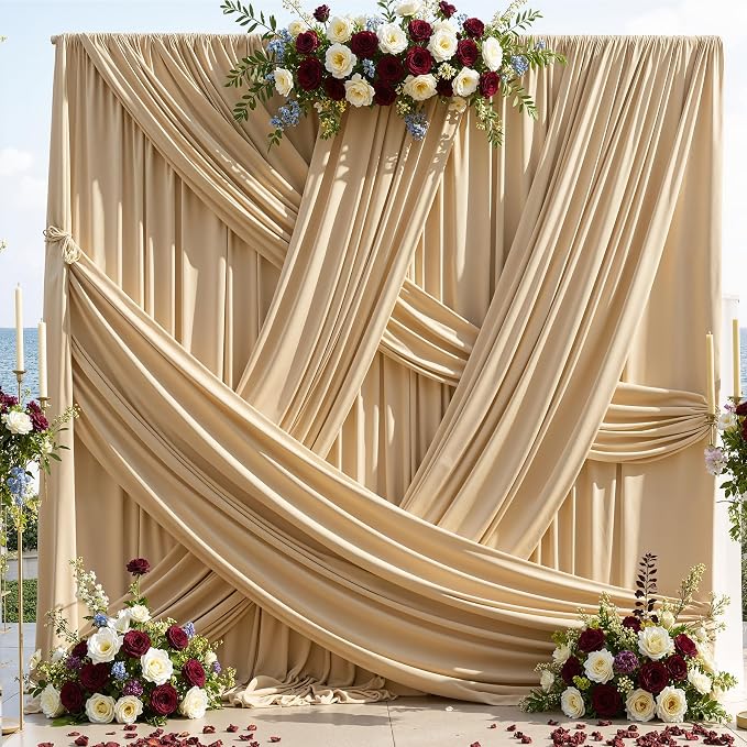30ft×12ft Champagne Backdrop Curtain - Image 8