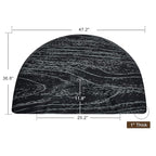 BarberPub Anti-Fatigue Salon Mat for Stylist Standing, Semi Circle Comfort Barber Floor Mat 0025 (Black & Blue, 3' x 4'x 1”)