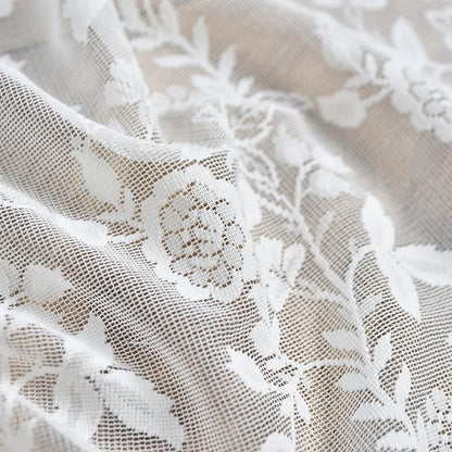 FINECITY Ivory Floral Lace Valance Curtain - Image 8