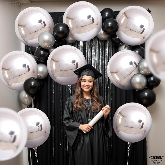 KatchOn Metallic Silver Balloons - Image 7