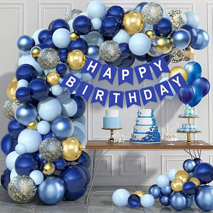 Pre-Strung Navy Blue Happy Birthday Banner Birthday Party Banner NO DIY | Happy - Image 4